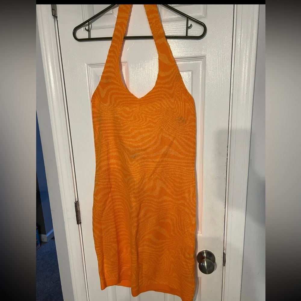 H&M Vibrant Orange Halter Dress